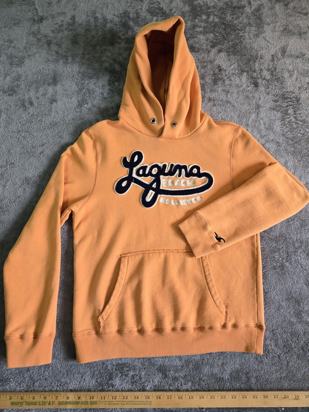 Vintage Y2K Hollister Laguna Beach Pullover Hoodie - Orange - Size Small